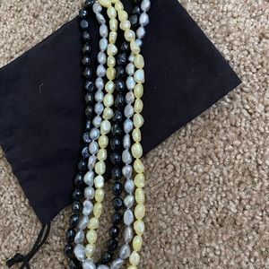 3 strand genuine pearl necklace